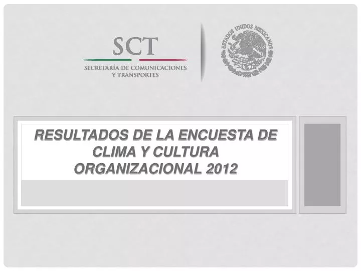 resultados de la encuesta de clima y cultura organizacional 2012