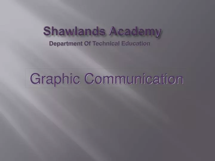 shawlands academy department of technical education