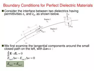 Boundary Conditions for Perfect Dielectric Materials