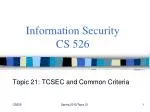 Understanding TCSEC and Common Criteria in Information Security - slide 1