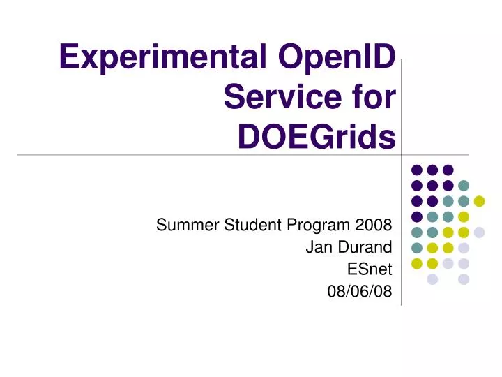 experimental openid service for doegrids