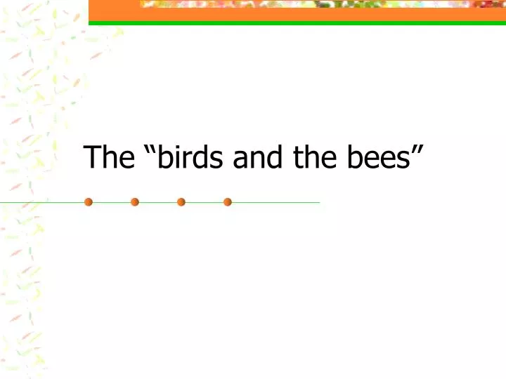 the birds and the bees