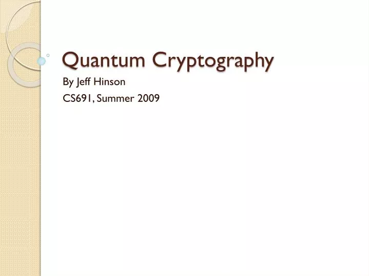 quantum cryptography
