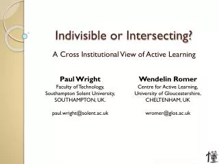 Indivisible or Intersecting?