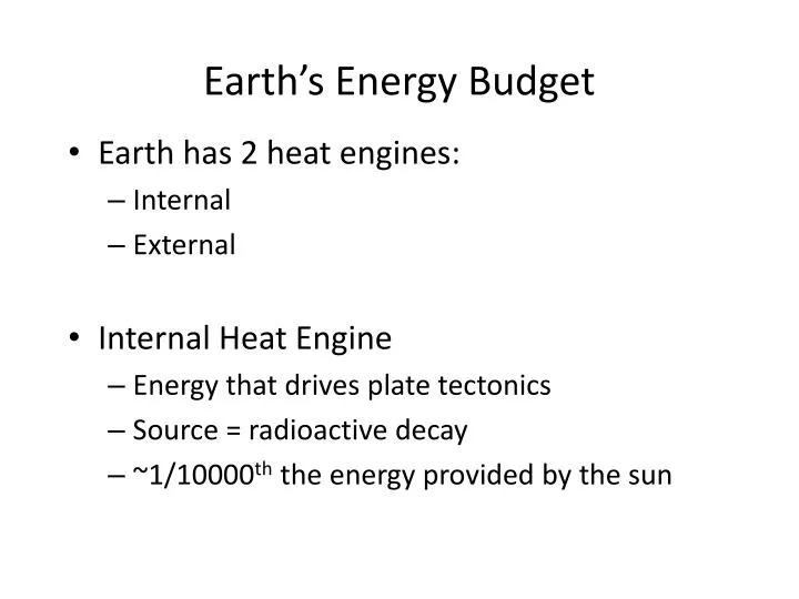 earth s energy budget