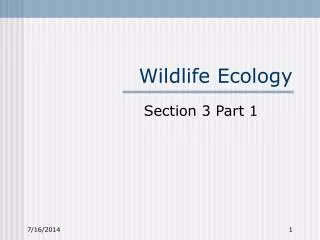 Wildlife Ecology