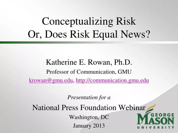 conceptualizing risk or does risk equal news