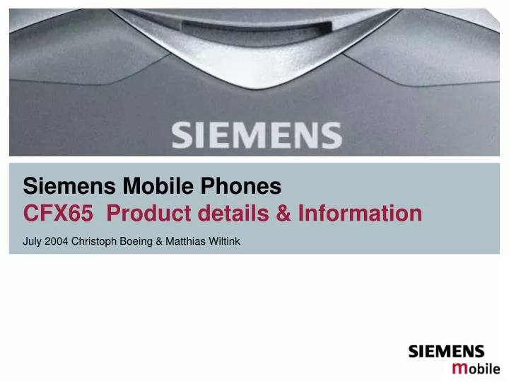 siemens mobile phones cfx65 product details information