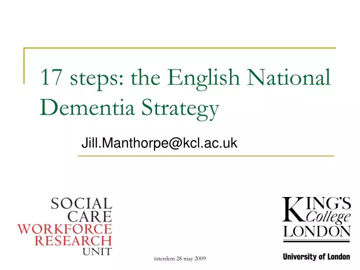17 steps the english national dementia strategy