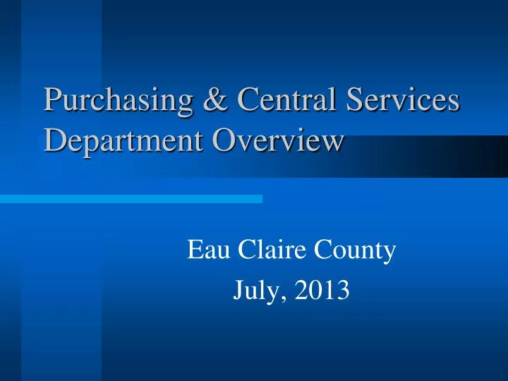 purchasing central services department overview