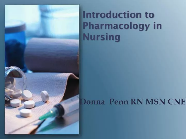 introduction to pharmacology in nursing