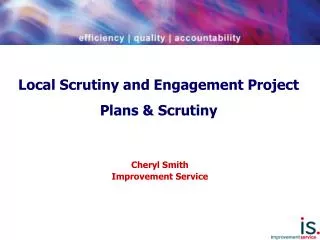 Local Scrutiny and Engagement Project Plans &amp; Scrutiny