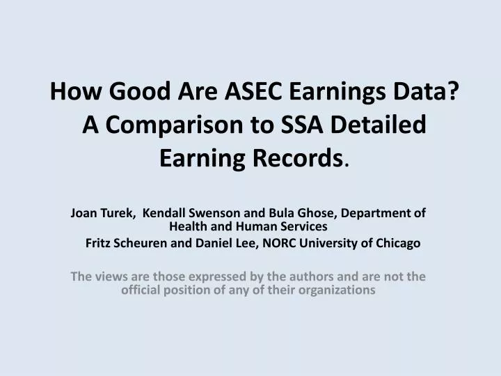 how good are asec earnings data a comparison to ssa detailed earning records