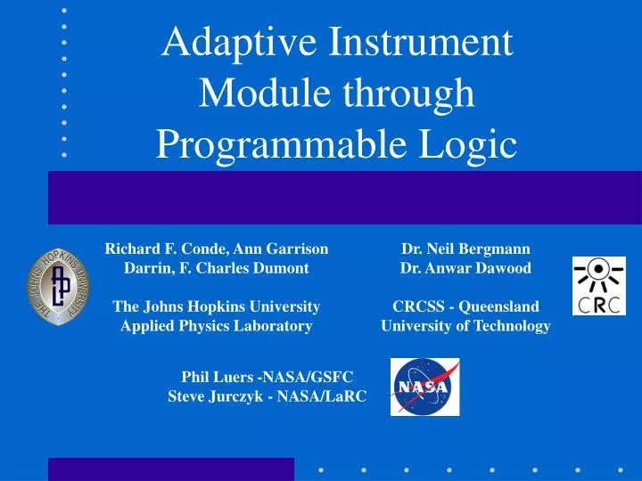 adaptive instrument module through programmable logic