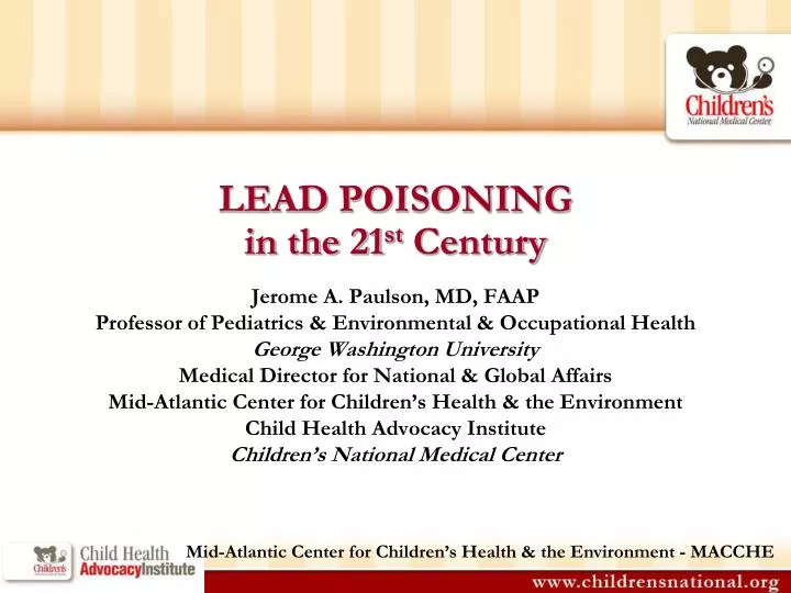 lead poisoning in the 21 st century