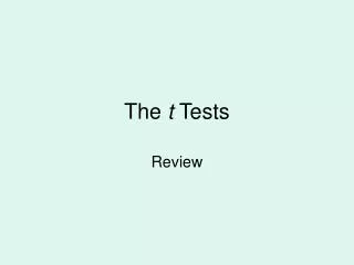 The t Tests