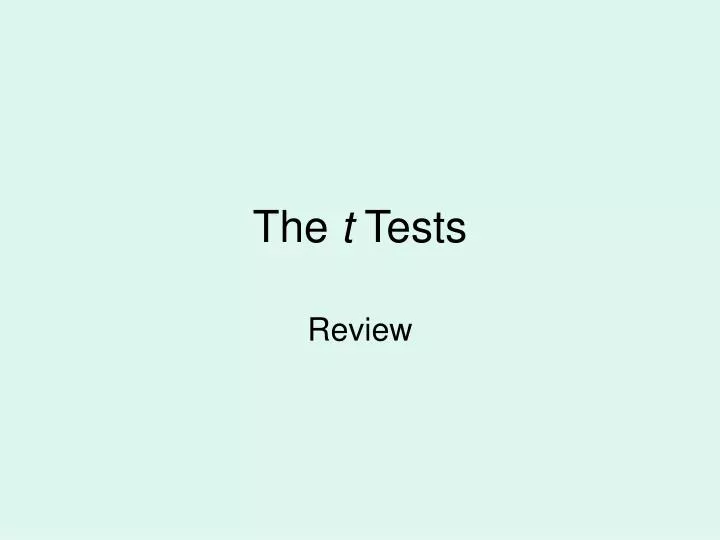 the t tests