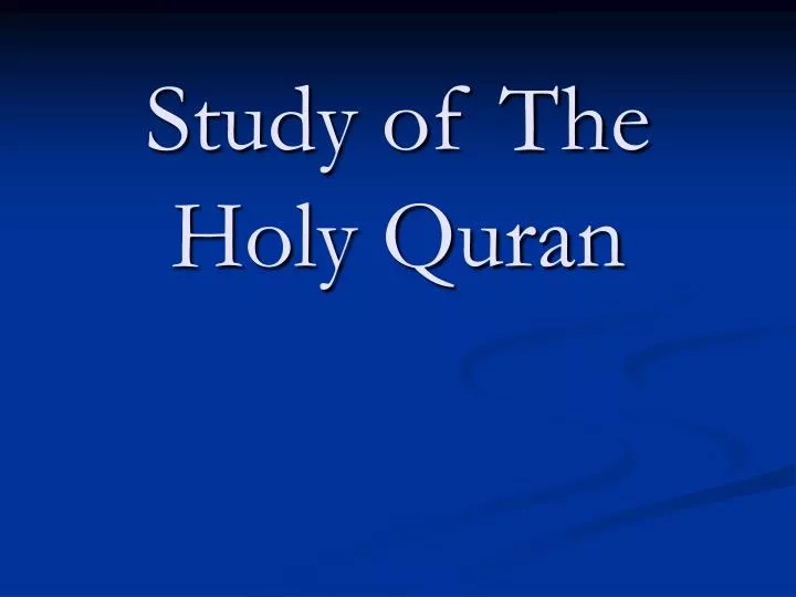 study of the holy quran