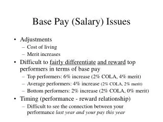 Base Pay (Salary) Issues