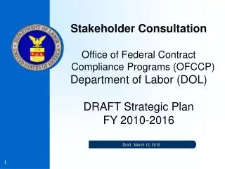 Stakeholder Consultation Office of Federal Contract Compliance Programs (OFCCP)