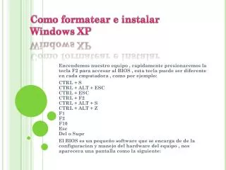 como formatear e instalar windows xp