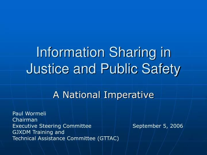 information sharing in justice and public safety