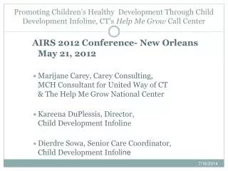 AIRS 2012 Conference- New Orleans May 21, 2012