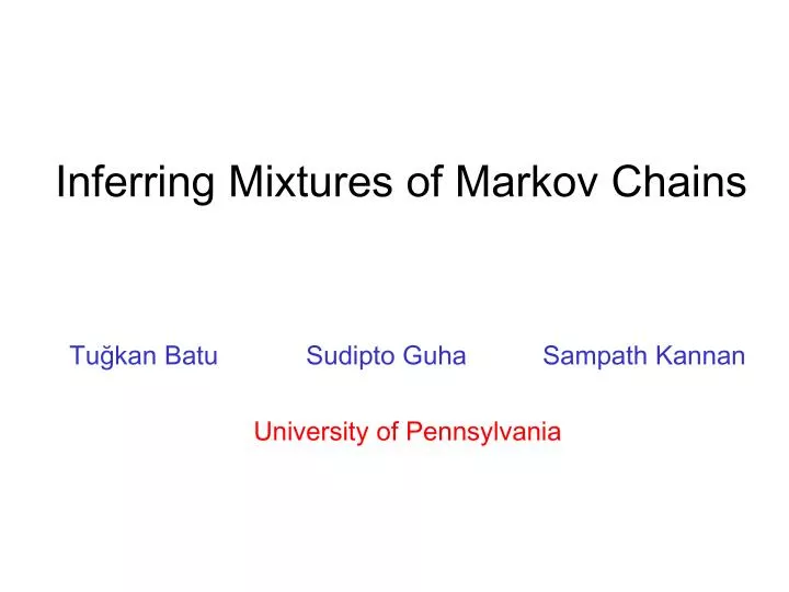 inferring mixtures of markov chains