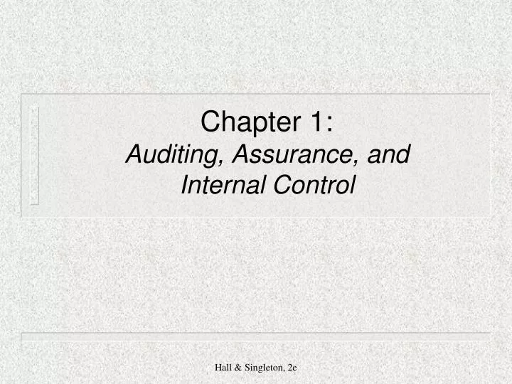 chapter 1 auditing assurance and internal control