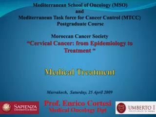 Prof. Enrico Cortesi Medical Oncology Dpt