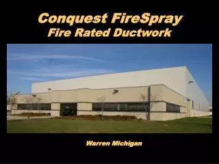 Conquest FireSpray Fire Rated Ductwork
