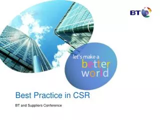 Best Practice in CSR