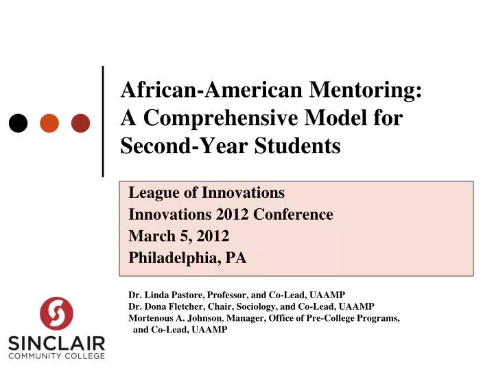 african american mentoring a comprehensive model for second year students