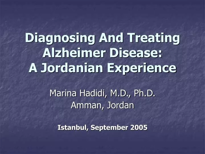 diagnosing and treating alzheimer disease a jordanian experience
