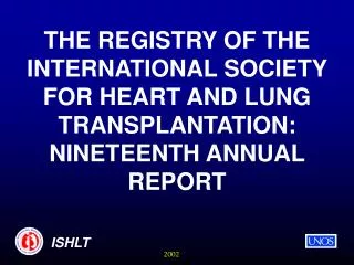 Major Contributors to the ISHLT Transplant Registry