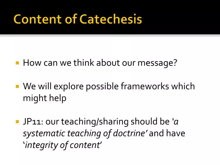 content of catechesis