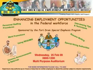 ENHANCING EMPLOYMENT OPPORTUNITIES in the Federal workforce