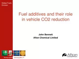 Fuel additives and their role in vehicle CO2 reduction