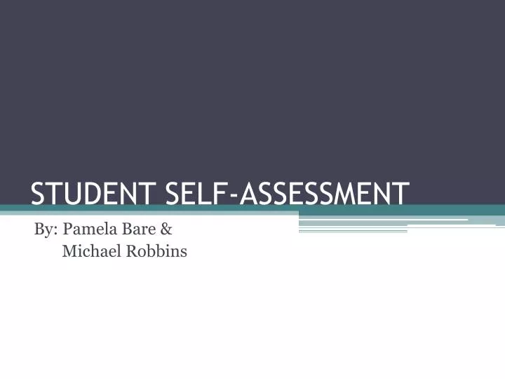 student self assessment
