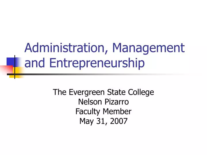 administration management and entrepreneurship