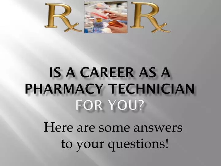 is a career as a pharmacy technician for you