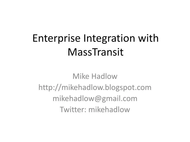 enterprise integration with masstransit