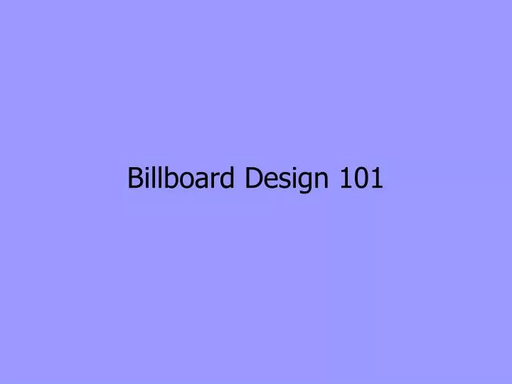 billboard design 101