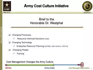 A rmy Cost Culture Initiative