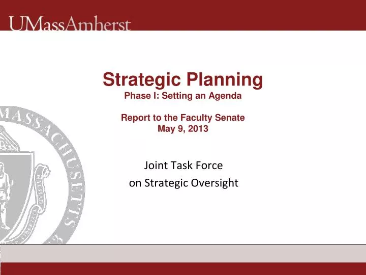 strategic planning phase i setting an agenda report to the faculty senate may 9 2013