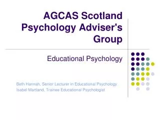 AGCAS Scotland Psychology Adviser's Group