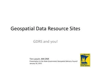 Geospatial Data Resource Sites