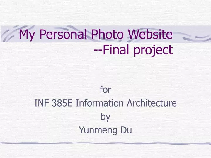 my personal photo website final project