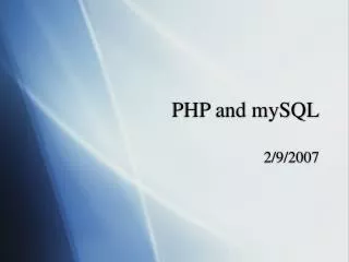 php and mysql