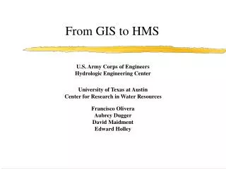 From GIS to HMS